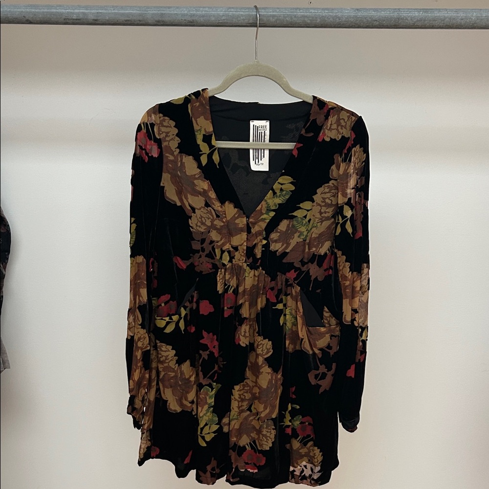 Free People Black Floral Dress